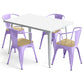 Pack Table de salle à manger et 4 chaises de salle à manger avec accoudoirs Design industriel - Nouvelle édition - Bistrot Stylix