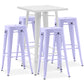 Pack Tabouret Blanc Table & 4 Tabourets de Bar Design Industriel - Métal - Nouvelle Edition - Bistrot Stylix