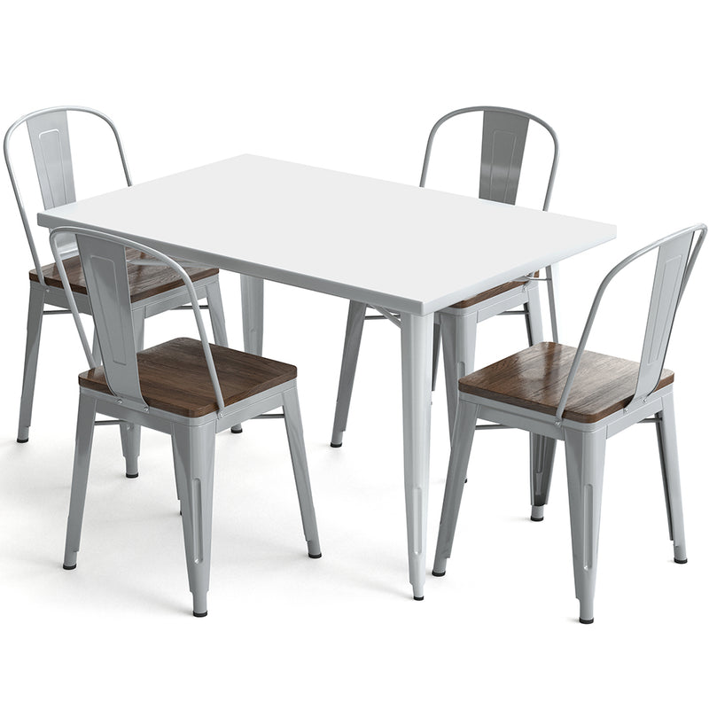 Pack Table à manger et 4 chaises à manger Design industriel - Nouvelle édition- Bistrot Stylix