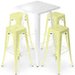 Pack Tabouret de Table Blanc et Pack de 4 Tabourets de Bar - Design Industriel - Métal - Nouvelle Edition - Bistrot Stylix