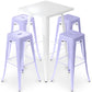 Pack Tabouret de Table Blanc et Pack de 4 Tabourets de Bar - Design Industriel - Métal - Nouvelle Edition - Bistrot Stylix
