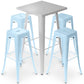 Pack Tabouret Table & 4 Tabourets de Bar Design Industriel - Métal - Nouvelle Edition - Bistrot Stylix