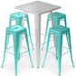 Pack Tabouret Table & 4 Tabourets de Bar Design Industriel - Métal - Nouvelle Edition - Bistrot Stylix