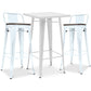 Pack Tabouret de Table Blanc et Pack 2 Tabourets de Bar avec dossier - Design Industriel - Nouvelle Edition - Bistrot Stylix