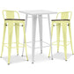 Pack Tabouret de Table Blanc et Pack 2 Tabourets de Bar avec dossier - Design Industriel - Nouvelle Edition - Bistrot Stylix