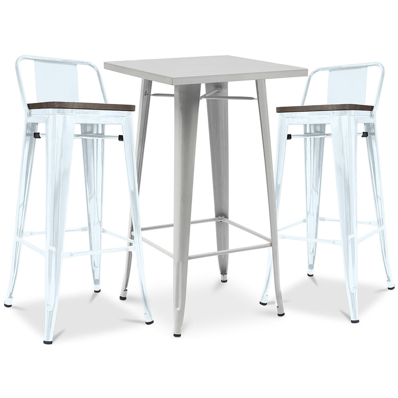 Pack Tabouret de Table & 2 Tabourets de Bar Design Industriel - Nouvelle Edition -Bistrot Stylix
