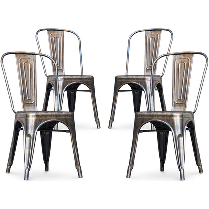 4er Pack Esszimmerstühle - Industriedesign - Neuauflage- Stylix - Metallic bronze
