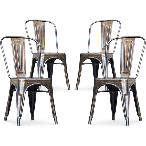 4er Pack Esszimmerstühle - Industriedesign - Neuauflage- Stylix - Metallic bronze