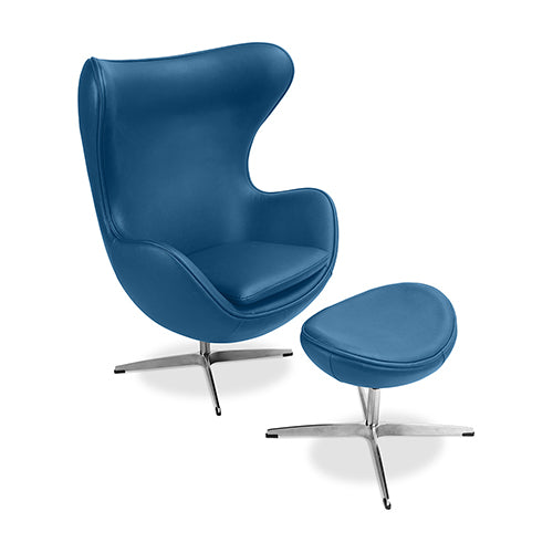 Fauteuil Design Oeuf avec Repose-Pieds - Revêtement en Similicuir - Brave