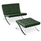 Design Armchair with Footrest - Faux Leather Upholstery - Town