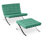 Design Armchair with Footrest - Faux Leather Upholstery - Town