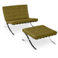Design Armchair with Footrest - Faux Leather Upholstery - Town