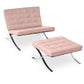 Design Armchair with Footrest - Faux Leather Upholstery - Town