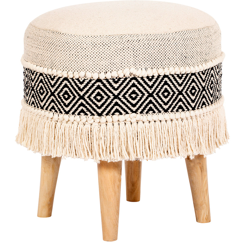Tabouret Pouf Rond - Style Boho Bali - Joyce