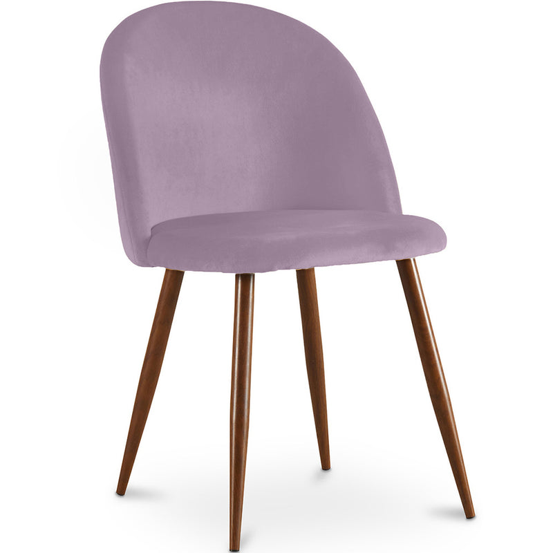 Chaise de salle à manger - Tapissée de velours - Design scandinave - Evelyne