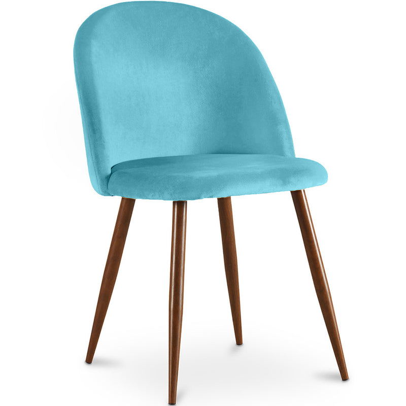 Chaise de salle à manger - Tapissée de velours - Design scandinave - Evelyne