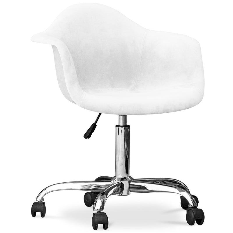 Chaise de bureau avec accoudoirs - Chaise de bureau pivotante avec roulettes - Grev
