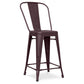 Taboret barowy z oparciem - design industrialny - 60cm - Stylix