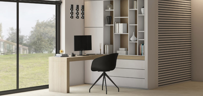 Upholstered Office Chair with Armrests - Black Design Desk Chair - Jodie - Joan - gallery 10