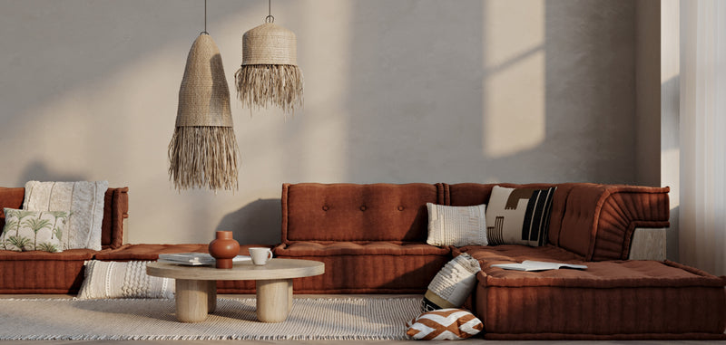 Almofada quadrada de fio reciclado ao estilo Boho Bali, capa + enchimento - Christina
