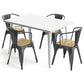 Pack Table de salle à manger et 4 chaises de salle à manger avec accoudoirs Design industriel - Nouvelle édition - Bistrot Stylix
