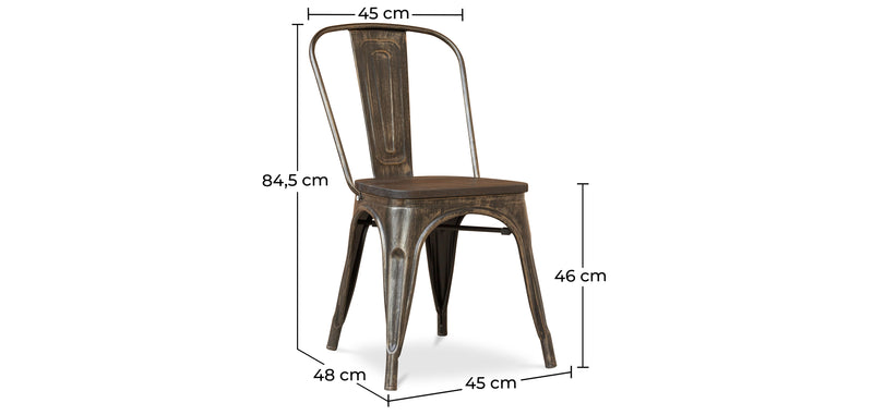 Sedia Tolix in legno, nuova edizione - Metallo