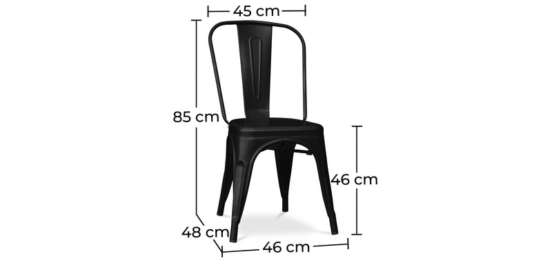 Sedia da pranzo in acciaio - Design industriale - Stylix