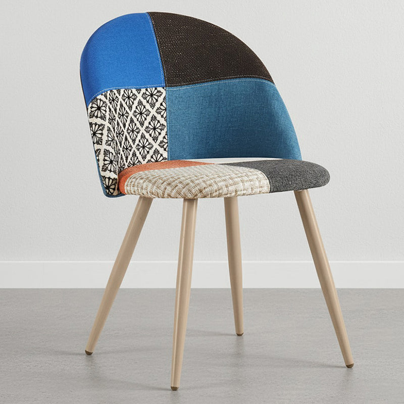 Dining Chair - Upholstered in Patchwork - Scandinavian Style - Evelyne