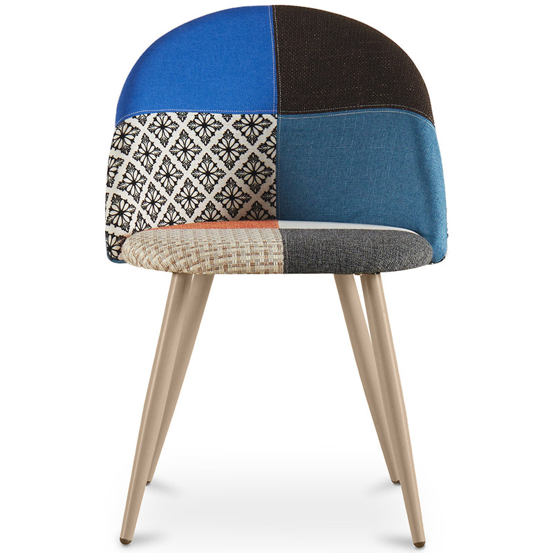 Dining Chair - Upholstered in Patchwork - Scandinavian Style - Evelyne