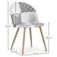 Dining Chair - Upholstered in Black and White Patchwork - Evelyne