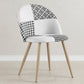 Dining Chair - Upholstered in Black and White Patchwork - Evelyne