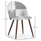 Dining Chair - Upholstered in Black and White Patchwork - Evelyne