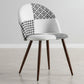Dining Chair - Upholstered in Black and White Patchwork - Evelyne