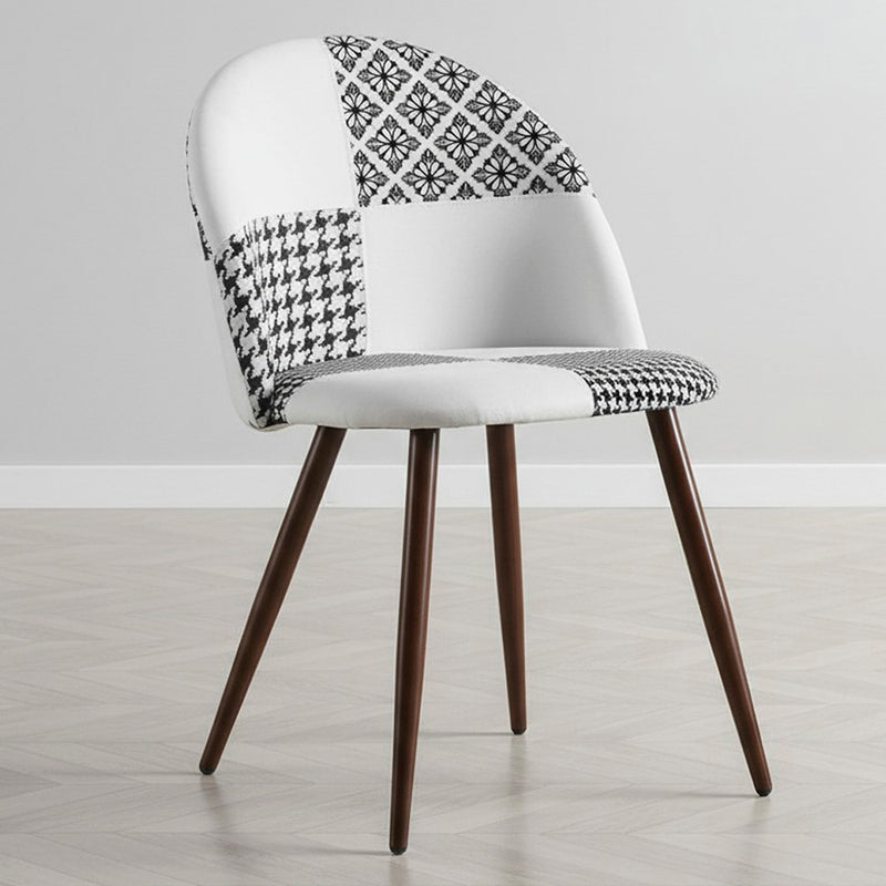 Dining Chair - Upholstered in Black and White Patchwork - Evelyne