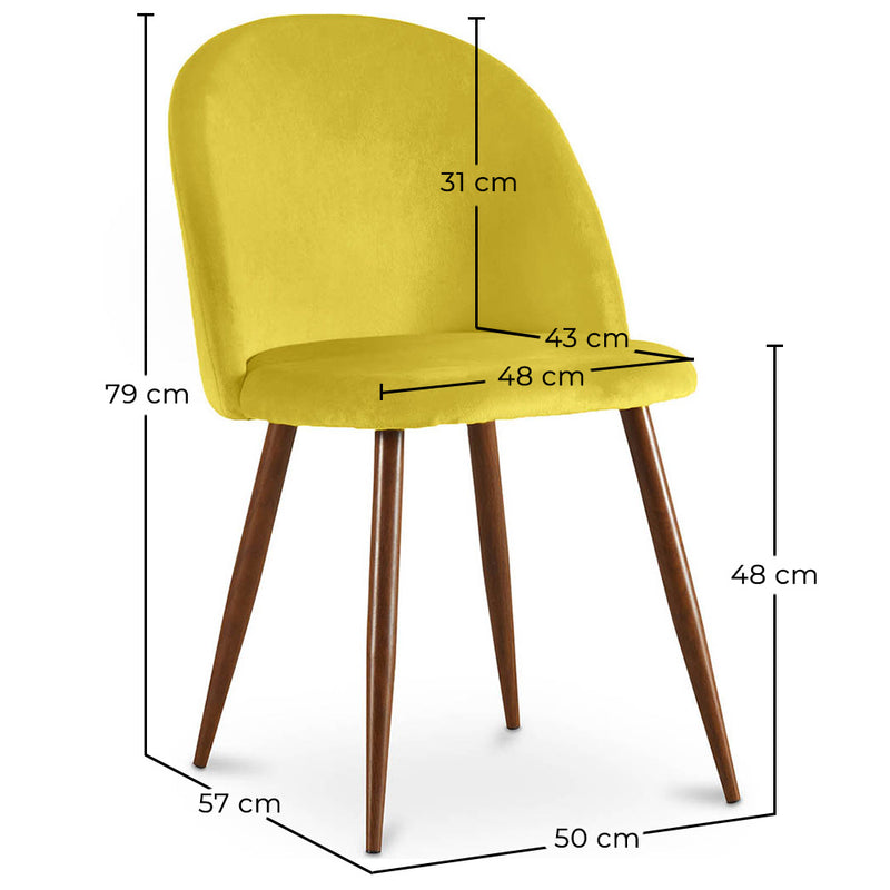 Dining Chair - Upholstered in Velvet - Scandinavian Design - Evelyne