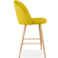 Velvet Upholstered Stool - Scandinavian Design - 66cm - Evelyne - gallery 3