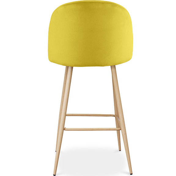 Velvet Upholstered Stool - Scandinavian Design - Evelyne - gallery 6