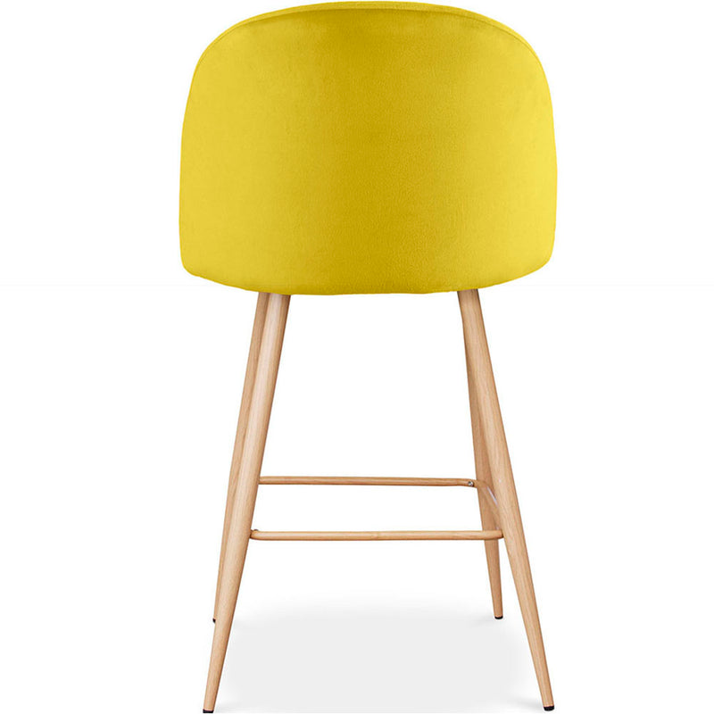 Velvet Upholstered Stool - Scandinavian Design - 66cm - Evelyne - gallery 4