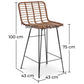 Taboret barowy z rattanu z oparciem - Boho Bali Design - 75cm - Catori