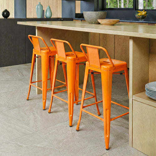 Bar Stool with Backrest - Industrial Design - 60cm - New Edition - Stylix - gallery 2