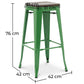 Banco de bar ao estilo Tolix com design industrial em metal e madeira escura - 76 cm - Nova edição