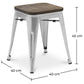 Taburete de Bar Diseño Industrial - Madera y Metal - 45 cm - Nueva Edición - Stylix