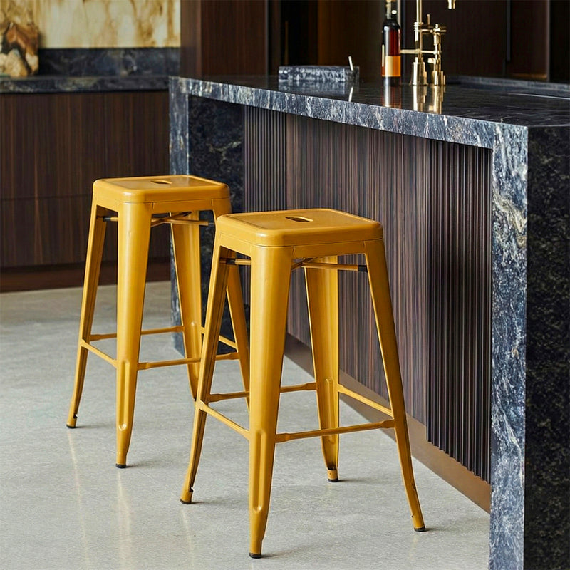 Bar Stool Tolix Style Industrial Design Matte Metal - 76 cm - New Edition
