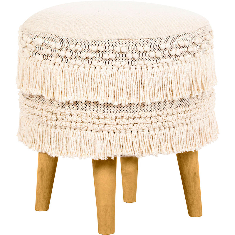 Pouf sgabello stile boho Bali, cotone - Debra
