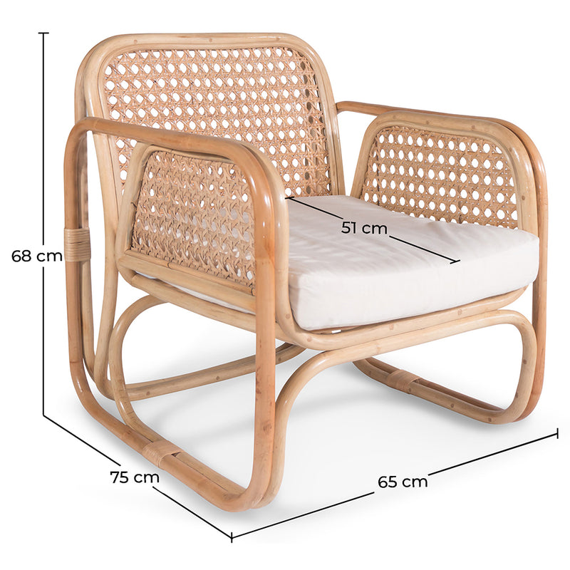 Rattan Lounge Chair - Design Chair - Boho Bali - Qawa
