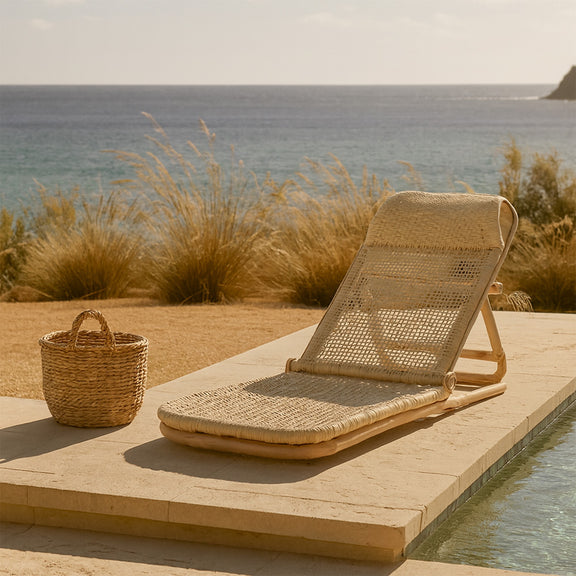 Sun Lounger Natural Rattan – Reclinable for Garden, Terrace & Beach – Chenai - gallery 9