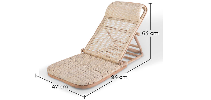 Sun Lounger Natural Rattan – Reclinable for Garden, Terrace & Beach – Chenai - gallery 13