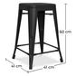 Bar Stool - Industrial Design - Matte Steel - 60cm - New edition - Stylix - gallery 8