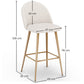Stool Upholstered in Bouclé Fabric - Scandinavian Design - 76 cm - Evelyne