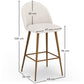 Stool Upholstered in Bouclé Fabric - Scandinavian Design - 76 cm - Evelyne